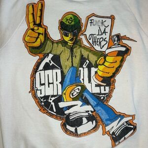VTG 90's Aerosol Dynamics Sweater Med Scribbles Graffiti Italy Explicit Rare